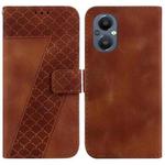 For OnePlus Nord N20 5G 7-shaped Embossed Leather Phone Case(Brown)