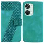 For OnePlus Nord 3 7-shaped Embossed Leather Phone Case(Green)