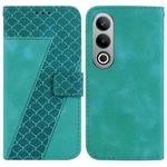For OnePlus Nord CE4 5G 7-shaped Embossed Leather Phone Case(Green)
