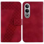 For OnePlus Nord CE4 5G Seven-shaped Embossed Leather Phone Case(Red)