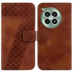 For OnePlus Ace 3 Pro Seven-shaped Embossed Leather Phone Case(Brown)