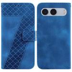 For OnePlus Nord 4 Seven-shaped Embossed Leather Phone Case(Blue)