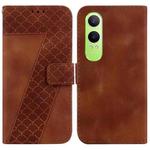 For OnePlus Nord CE4 Lite Seven-shaped Embossed Leather Phone Case(Brown)