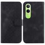 For OnePlus Nord CE4 Lite Seven-shaped Embossed Leather Phone Case(Black)