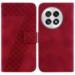 For OnePlus 13 Seven-shaped Embossed Leather Phone Case(Red)