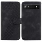 For Google Pixel 6a 7-shaped Embossed Leather Phone Case(Black)