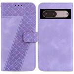 For Google Pixel 7 5G 7-shaped Embossed Leather Phone Case(Purple)