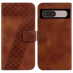 For Google Pixel 7 5G 7-shaped Embossed Leather Phone Case(Brown)