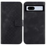 For Google Pixel 7a 7-shaped Embossed Leather Phone Case(Black)