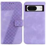 For Google Pixel 8 7-shaped Embossed Leather Phone Case(Purple)