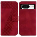 For Google Pixel 8 7-shaped Embossed Leather Phone Case(Red)