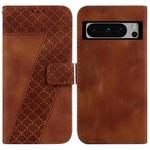 For Google Pixel 8 Pro 7-shaped Embossed Leather Phone Case(Brown)