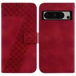 For Google Pixel 8 Pro 7-shaped Embossed Leather Phone Case(Red)