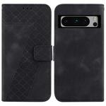 For Google Pixel 8 Pro 7-shaped Embossed Leather Phone Case(Black)