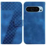 For Google Pixel 9 Pro 7-shaped Embossed Leather Phone Case(Blue)