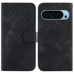 For Google Pixel 9 Pro 7-shaped Embossed Leather Phone Case(Black)