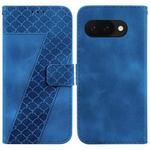 For Google Pixel 9a Seven-shaped Embossed Leather Phone Case(Blue)