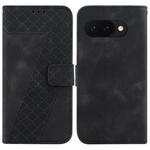 For Google Pixel 9a Seven-shaped Embossed Leather Phone Case(Black)