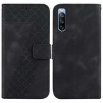 For Sony Xperia 10 III 7-shaped Embossed Leather Phone Case(Black)