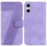 For Sony Xperia 10 VI 7-shaped Embossed Leather Phone Case(Purple)