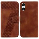 For Sony Xperia 10 VI 7-shaped Embossed Leather Phone Case(Brown)