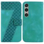 For Sony Xperia 1 VI 7-shaped Embossed Leather Phone Case(Green)
