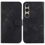 For Sony Xperia 1 VI 7-shaped Embossed Leather Phone Case(Black)