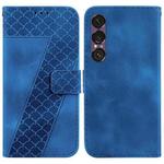 For Sony Xperia 1 VII Seven-shaped Embossed Leather Phone Case(Blue)