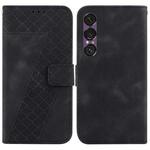 For Sony Xperia 1 VII Seven-shaped Embossed Leather Phone Case(Black)