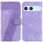 For Sony Xperia 10 VII Seven-shaped Embossed Leather Phone Case(Purple)