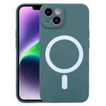 For iPhone 15 Plus Liquid Silicone Magsafe Phone Case(Dark Green)
