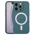 For iPhone 16 Pro Max Liquid Silicone Magsafe Phone Case(Dark Green)