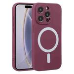 For iPhone 16 Pro Max Liquid Silicone Magsafe Phone Case(Wine Red)