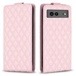 For Google Pixel 7a Diamond Lattice Vertical Flip Leather Phone Case(Pink)