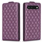 For Google Pixel 7 Diamond Lattice Vertical Flip Leather Phone Case(Dark Purple)