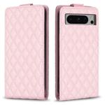 For Google Pixel 8 Pro Diamond Lattice Vertical Flip Leather Phone Case(Pink)