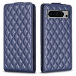 For Google Pixel 8 Pro Diamond Lattice Vertical Flip Leather Phone Case(Blue)