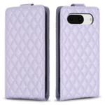 For Google Pixel 8 Diamond Lattice Vertical Flip Leather Phone Case(Purple)