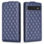 For Google Pixel 7 Pro Diamond Lattice Vertical Flip Leather Phone Case(Blue)