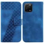 For Huawei nova Y61/Enjoy 50z 7-shaped Embossed Leather Phone Case(Blue)