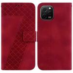 For Huawei nova Y61/Enjoy 50z 7-shaped Embossed Leather Phone Case(Red)