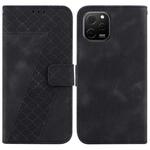 For Huawei nova Y61/Enjoy 50z 7-shaped Embossed Leather Phone Case(Black)