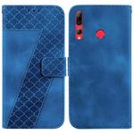 For Huawei P Smart Z/Y9 Prime 2019 7-shaped Embossed Leather Phone Case(Blue)