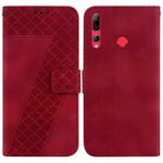 For Huawei P Smart Z/Y9 Prime 2019 7-shaped Embossed Leather Phone Case(Red)