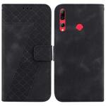For Huawei P Smart Z/Y9 Prime 2019 7-shaped Embossed Leather Phone Case(Black)