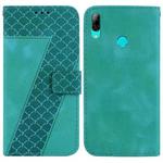 For Huawei P smart 2019 7-shaped Embossed Leather Phone Case(Green)