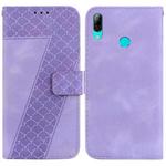 For Huawei P smart 2019 7-shaped Embossed Leather Phone Case(Purple)