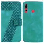 For Huawei P Smart+ 2019/Enjoy 9s 7-shaped Embossed Leather Phone Case(Green)