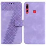 For Huawei P Smart+ 2019/Enjoy 9s 7-shaped Embossed Leather Phone Case(Purple)