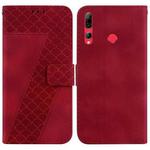 For Huawei P Smart+ 2019/Enjoy 9s 7-shaped Embossed Leather Phone Case(Red)